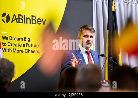 Anheuser-Busch CEO Brendan Whitworth pictured during a meeting with AB Inbev in New York, USA, during a Belgian Economic Mission to the United States of America, Tuesday 07 June 2022. A delegation featuring the Princess and various Ministers will be visiting Atlanta, New York and Boston from June 4th to the 12th. BELGA PHOTO LAURIE DIEFFEMBACQ Stock Photo