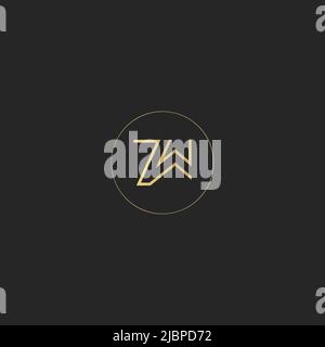 Alphabet letters Initials Monogram logo WZ, ZW, Z and W Stock Vector