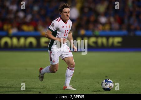 Cesena, Italy, 7th June 2022. Callum Styles of Hungary during the UEFA Nations League match at Stadio Dino Manuzzi, Cesena. Picture credit should read: Jonathan Moscrop / Sportimage Stock Photo