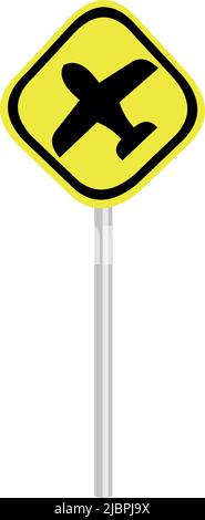 Vector illustration of low flying aircraft traffic sign Stock Vector