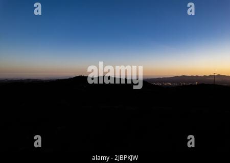 Horizon, sunset, sky from hills in Los Angeles Stock Photo