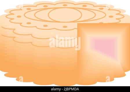mooncake dessert icon Stock Vector