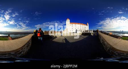 360 degree panoramic view of Bratislava - Hrad