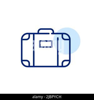 Travel suitcase icon. Pixel perfect, editable stroke line art icon Stock Vector