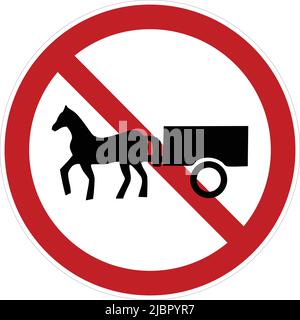 Prohibitory signs, Road signs in China, A wide variety of road signs are displayed in the People's Republic of China. No horse-drawn vehicles Stock Vector