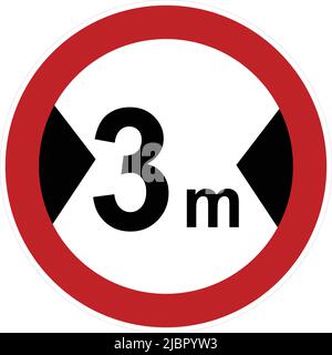 Prohibitory signs, Road signs in China, A wide variety of road signs are displayed in the People's Republic of China. Maximum width Stock Vector