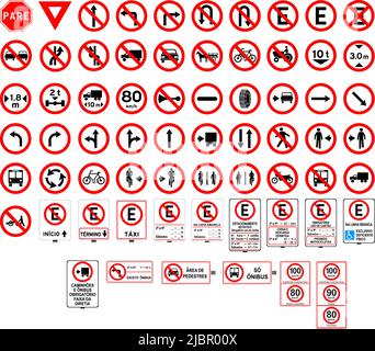 Full Prohibitory signs, Warning signs, Road signs in China, A wide variety of road signs are displayed in the People's Republic of China. Stock Vector