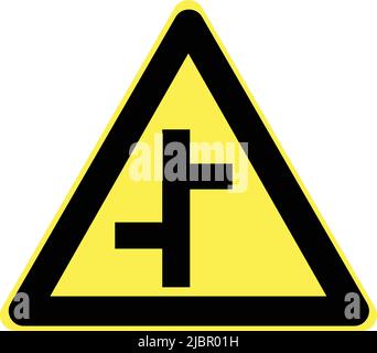 Warning signs, Road signs in China, A wide variety of road signs are displayed in the People's Republic of China. Offset road junction Stock Vector