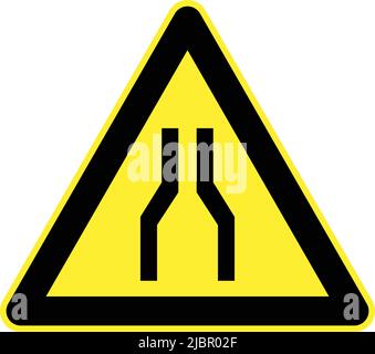 Warning signs, Road signs in China, A wide variety of road signs are displayed in the People's Republic of China. Road narrows on both sides Stock Vector