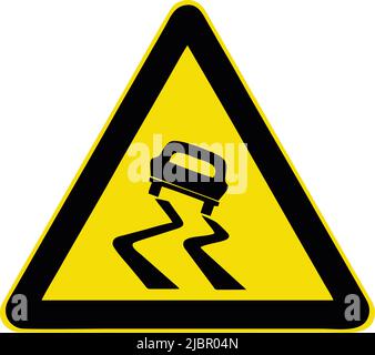 Warning signs, Road signs in China, A wide variety of road signs are displayed in the People's Republic of China.Slippery road surface Stock Vector
