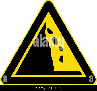 Warning signs, Road signs in China, A wide variety of road signs are displayed in the People's Republic of China. Falling rocks or debris on left Stock Vector