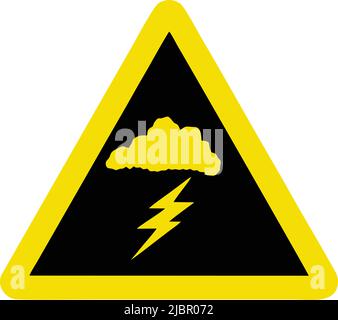 Thunderstorm ahead, Gallery of All Warning Signs, Road signs in China Stock Vector