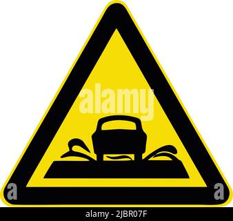 Overflow road, Gallery of All Warning Signs, Road signs in China Stock Vector