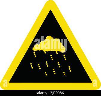 Rain ahead, Gallery of All Warning Signs, Road signs in China Stock Vector