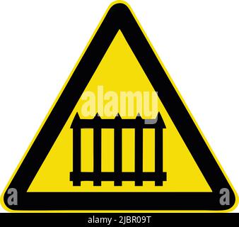 Level crossing ahead (with safety barriers), Gallery of All Warning Signs, Road signs in China Stock Vector