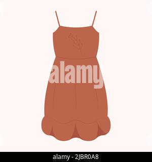 Boho style dress. Boho style fashion outfit. Fashionable clothes. Stock Vector