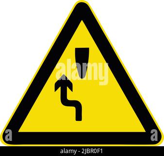 Turn left to detour, Gallery of All Warning Signs, Road signs in China Stock Vector