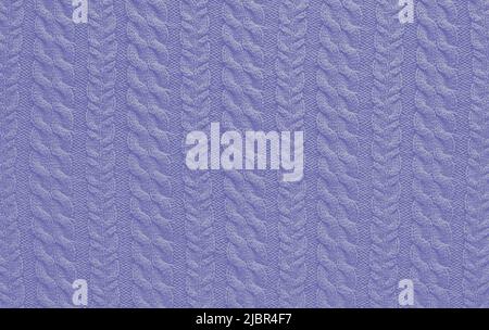 Texture of smooth knitted sweater with pattern. Handmade knitting wool or cotton fabric texture. Knitting pattern with vertical Braid Cable.  Stock Photo