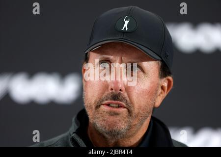 Phil Mickelson during a press conference at the Centurion Club, Hertfordshire ahead of the LIV Golf Invitational Series. Picture date: Wednesday June 8, 2022. Stock Photo