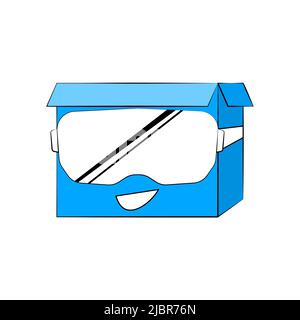 Lucky box in VR glasses. The concept of augmented reality. Stock Vector