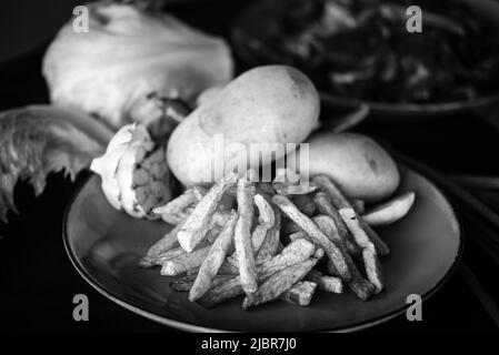 delicious home made french fires Stock Photo