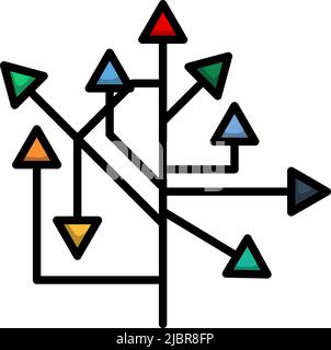 Direction Arrows Icon. Editable Bold Outline With Color Fill Design. Vector Illustration. Stock Vector