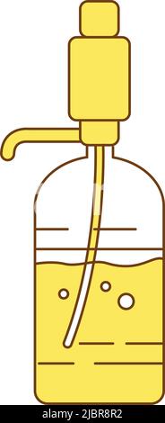Bottle of water with manual pump semi flat color vector object Stock Vector