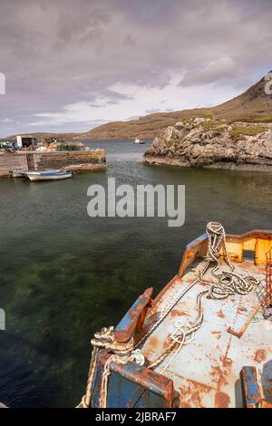 Rosroe Pier on the Atlantic coast of County Galway, Ireland Stock Photo