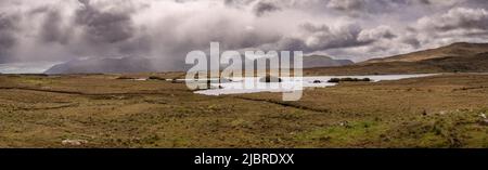 Storm over the Maumturk Mountains, Connemara, Ireland Stock Photo