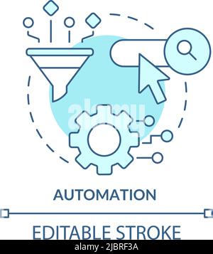 Automation turquoise concept icon Stock Vector