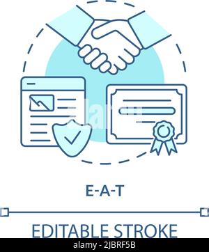 EAT turquoise concept icon Stock Vector