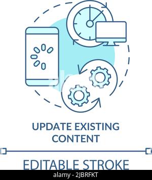 Update existing content turquoise concept icon Stock Vector
