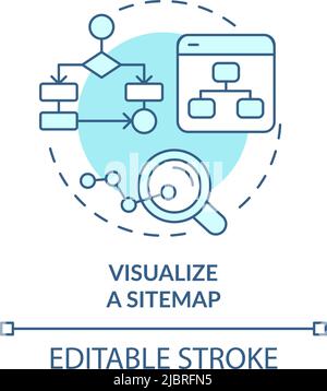 Visualize sitemap turquoise concept icon Stock Vector