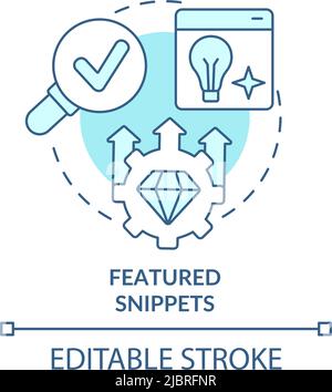 Featured snippets turquoise concept icon Stock Vector