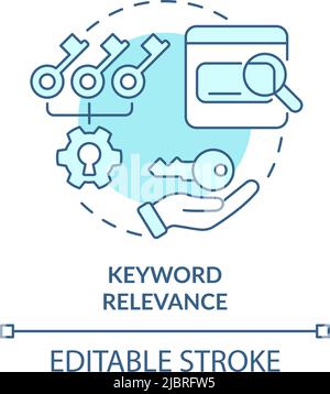 Keyword relevance turquoise concept icon Stock Vector