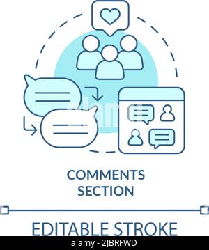 Comments section turquoise concept icon Stock Vector