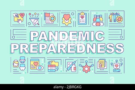 Pandemic preparedness word concepts mint banner Stock Vector