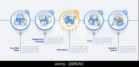 Search engine optimization concepts circle infographic template Stock Vector