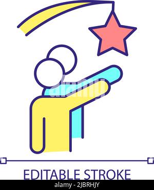 Working towards common goal RGB color icon Stock Vector