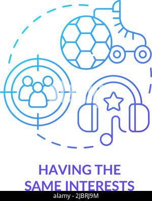 Having same interests blue gradient concept icon Stock Vector