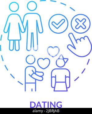 Dating blue gradient concept icon Stock Vector