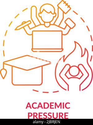 Academic pressure red gradient concept icon Stock Vector