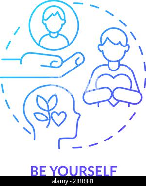 Be yourself blue gradient concept icon Stock Vector