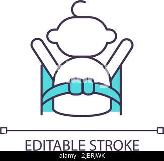 Child safety in car RGB color icon Stock Vector