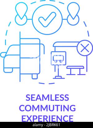 Seamless commuting experience blue gradient concept icon Stock Vector