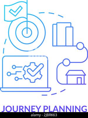 Journey planning blue gradient concept icon Stock Vector