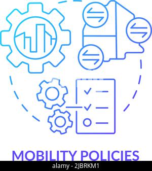 Mobility policies blue gradient concept icon Stock Vector