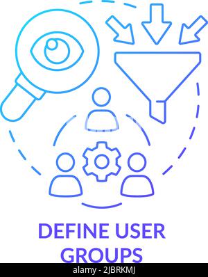 Define user groups blue gradient concept icon Stock Vector