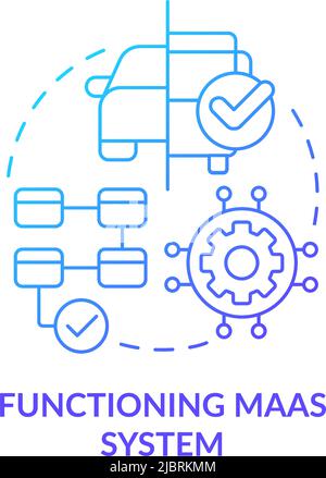 Functioning Maas system blue gradient concept icon Stock Vector