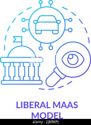 Liberal Maas model blue gradient concept icon Stock Vector